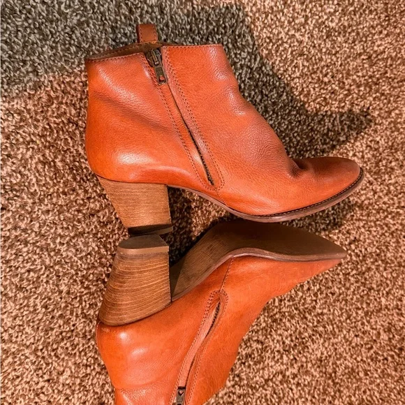 Madewell Billie Boots genuine leather stacked heel coffee Size 6.5 - Picture 7 of 11